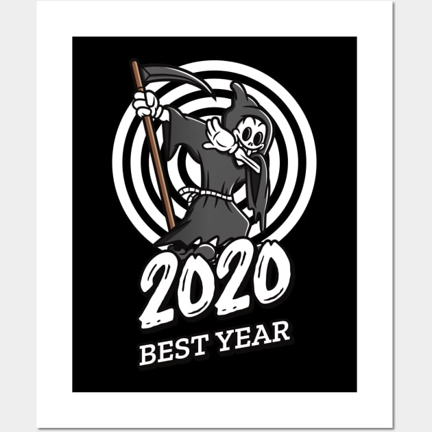 2020 best year - dabbing grim reaper Wall Art by ZenCloak